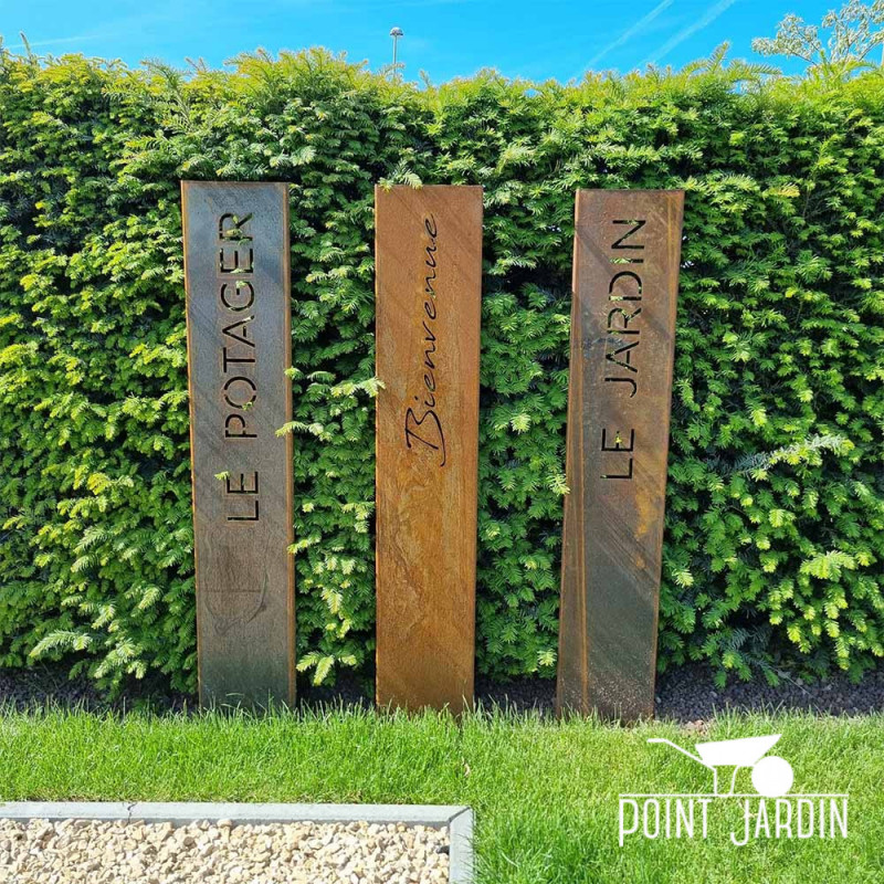 Totem Déco "le Jardin" en Acier Corten pour Massif en livraison rapide