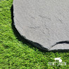 Pas Japonais Rond Noir en Basalt, Pierre Naturelle pour Allées