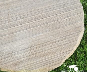 Pas Japonais Rond en Grès des Indes Beige, effet Pierre, diamètre 40 cm