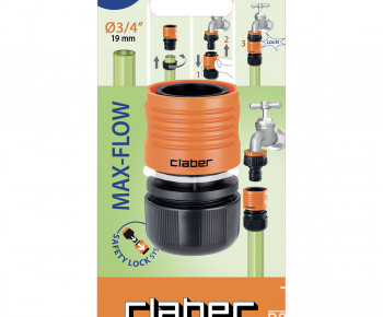 Raccord Grand Débit 19 mm pour Tuyau d'Arrosage - Claber