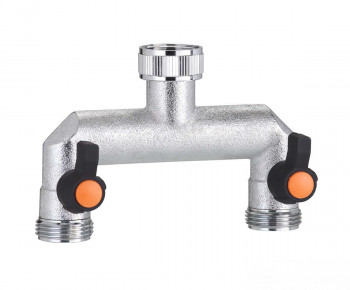Prise à 2 voies 20-27 mm en Laiton Chromée pour Programmation Arrosage