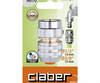 Raccord Automatique Ø12,5-15 mm en Laiton Chromé -  Claber