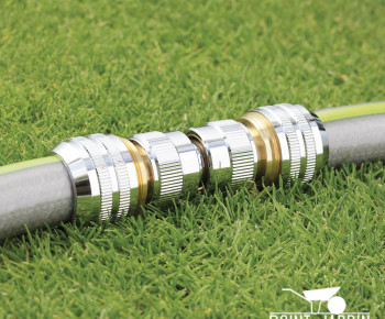 Conjonction 2 Voies Claber – Laiton chromé, raccords Quick-Click