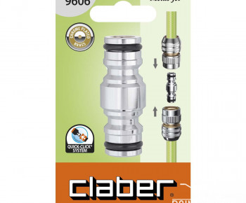 Conjonction 2 Voies Claber – Laiton chromé, raccords Quick-Click