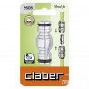 Conjonction 2 Voies Claber – Laiton chromé, raccords Quick-Click